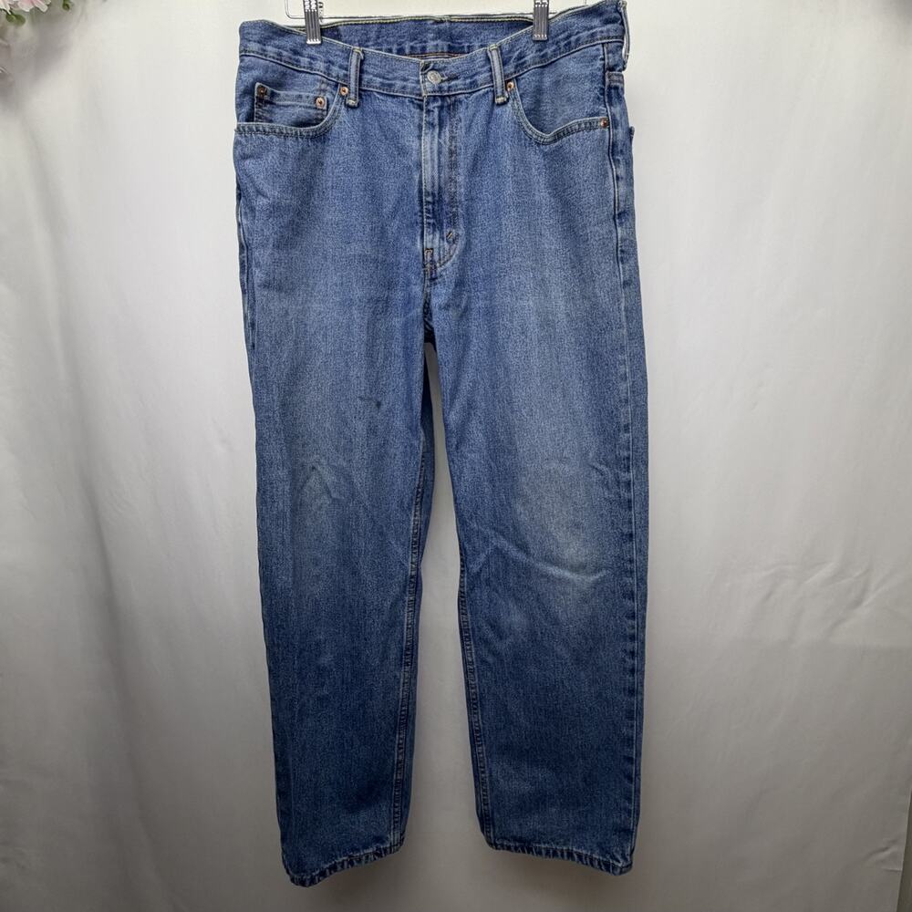 Levis 550 Jeans Mens 36x32 Blue Medium Wash Relaxed Tapered Denim Pants Casual